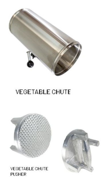 Berkel 808-818 Stainless Steel Vegetable Chute 4975-0458 With Chute Pusher 3875-0148 New